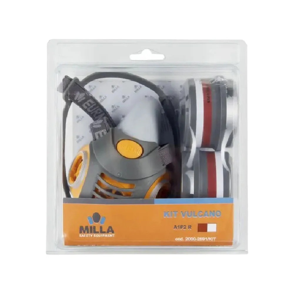 MASCHERA RESPIRATORIA BIFILTRO 'VULCANO' IN KIT - MILLA