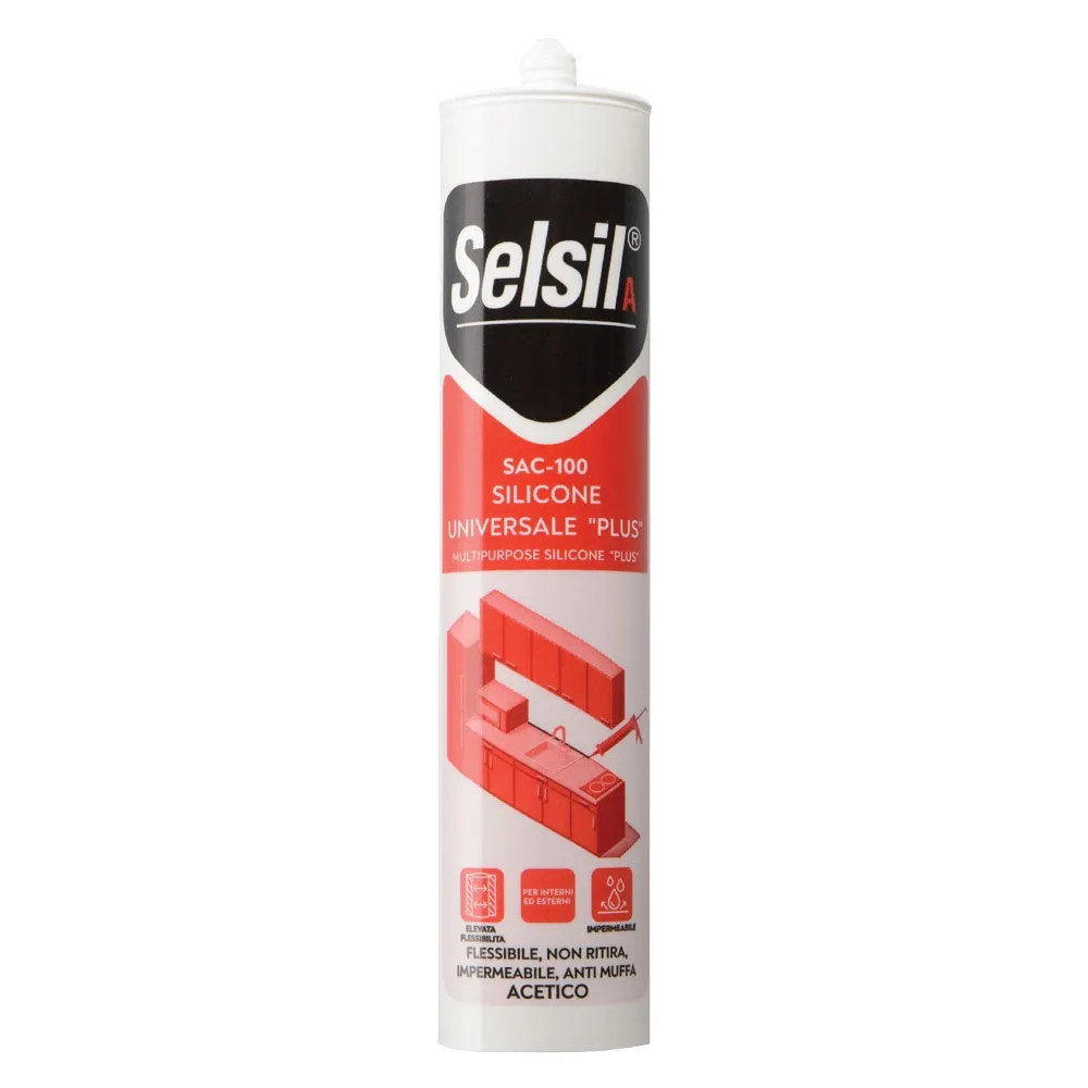 SILICONE ACETICO UNIVERSALE 'SAC 100' bianco - SELSIL - Vista Principale