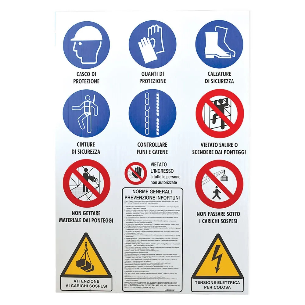 CARTELLO 12 SIMBOLI PER CANTIERE TIPO 'B' - Senza Marca - Vista Principale
