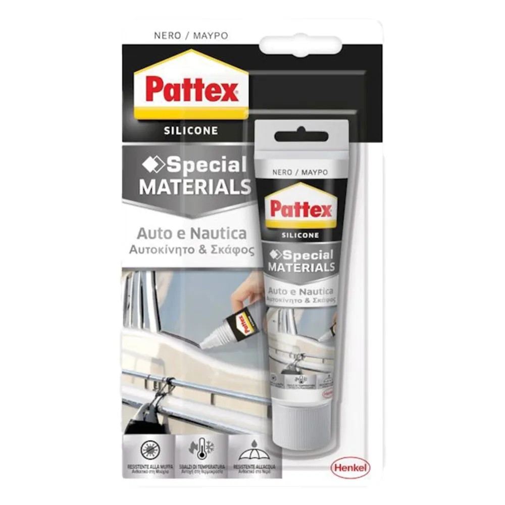 SILICONE ACETICO 'AUTO - NAUTICA' RAL 9005 nero - PATTEX - Vista Principale