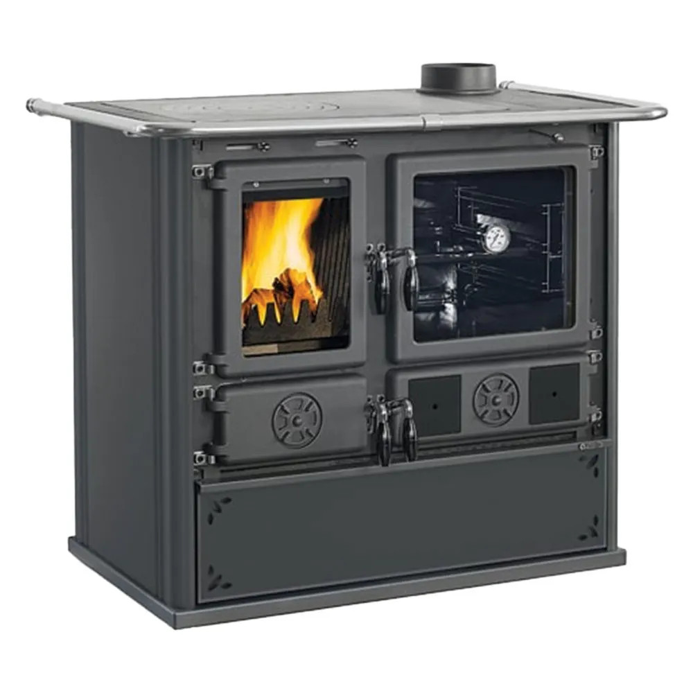 CUCINA A LEGNA 'ROSA XXL 5.0 VST STEEL' - NORDICA EXTRAFLAME - Vista Principale