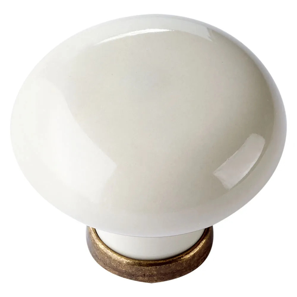 POMOLO PER MOBILI 'TONDO' base oro luc. / fondo bianco senza decoro - Senza Marca - Vista Principale