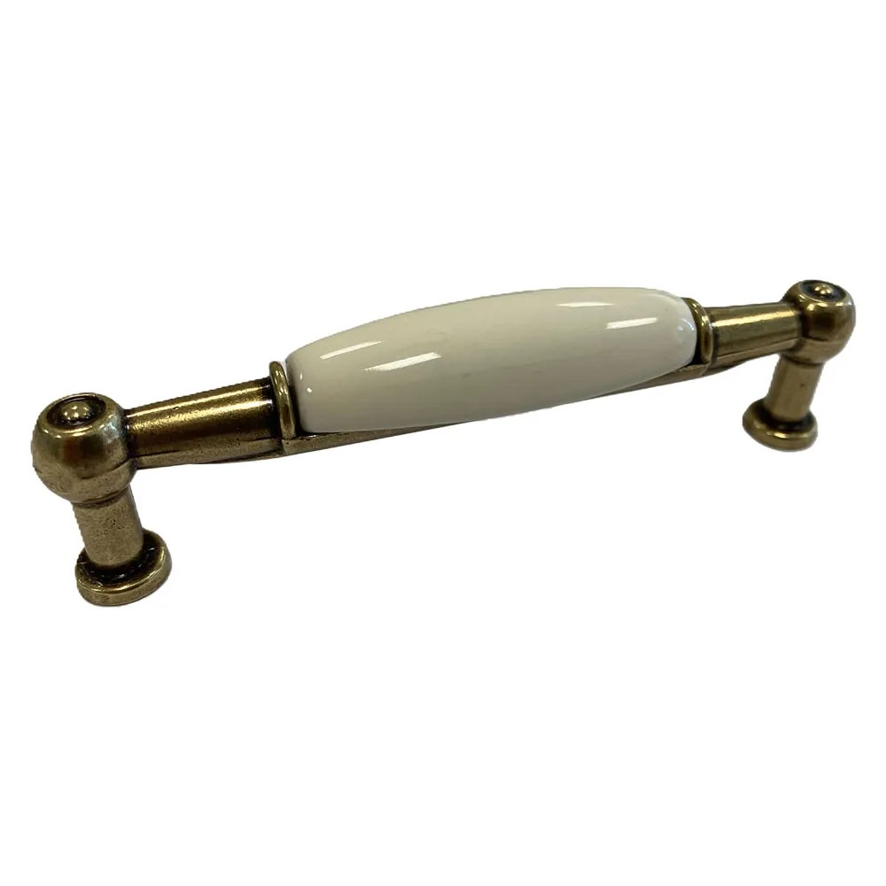 MANIGLIA PER MOBILI base ott.vecchio / fondo avorio / decoro N.02 - Senza Marca - Vista Principale