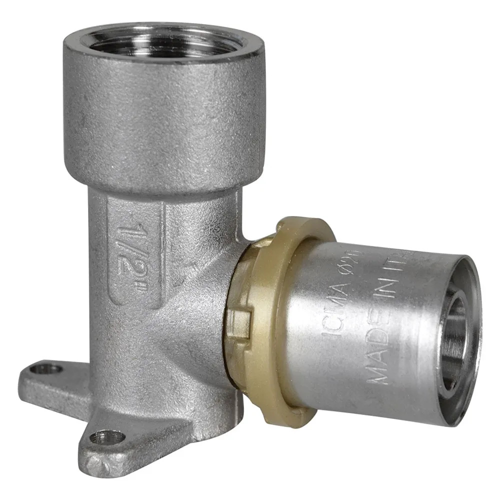RACCORDO A PRESSARE CURVO CON FLANGIA 3 FORI 'ART. 410' - ICMA