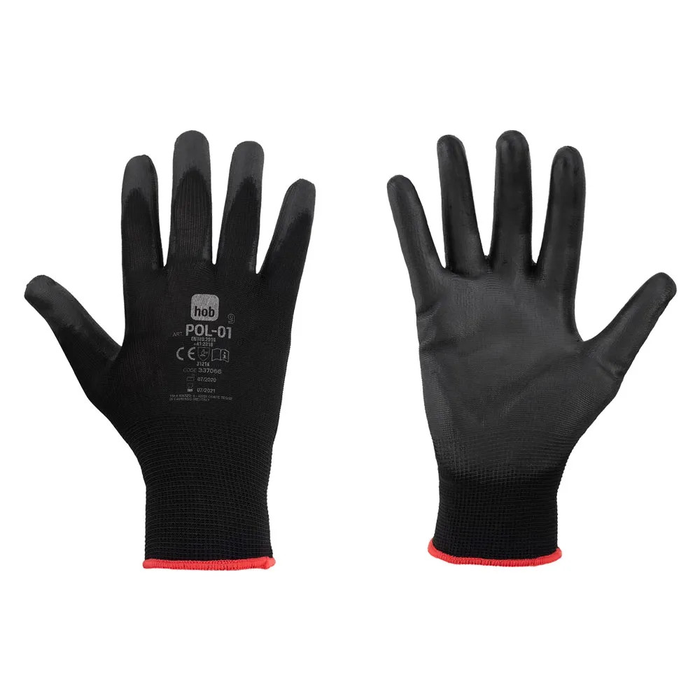 GUANTI POLIESTERE/POLIURETANO 'SPECIAL HOB POL-01' - NERI