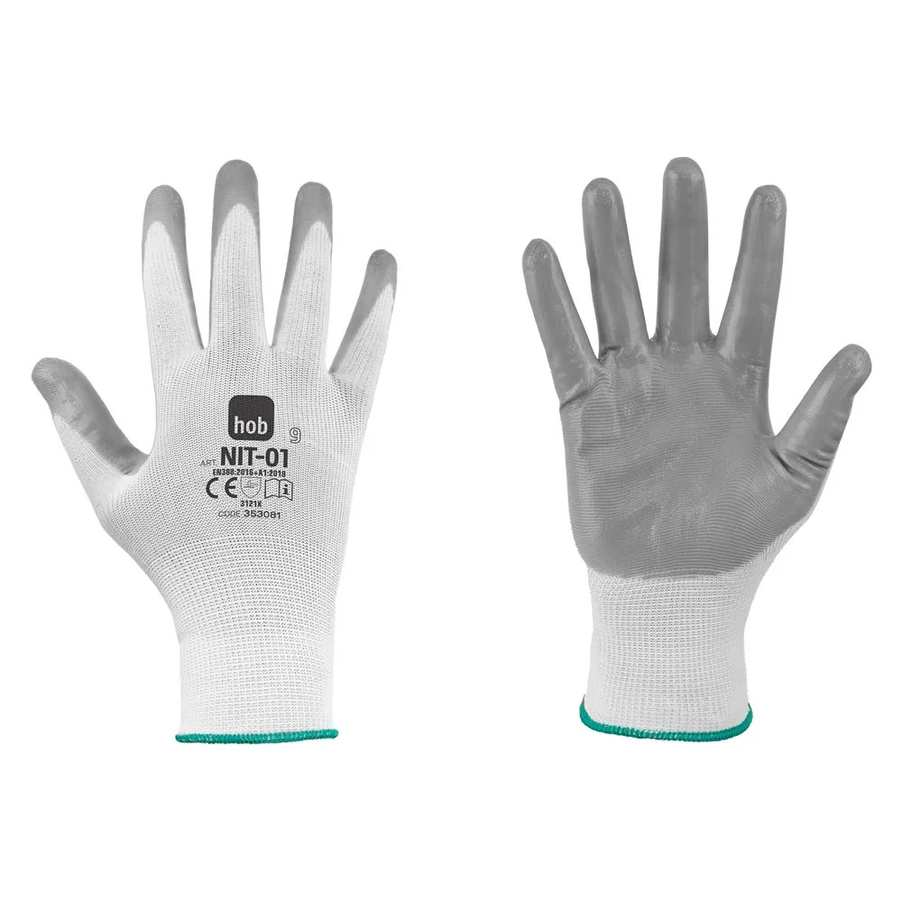 GUANTI NITRILE/POLIESTERE 'NIT-01 HOB SPECIAL' - NERI - Vista Principale