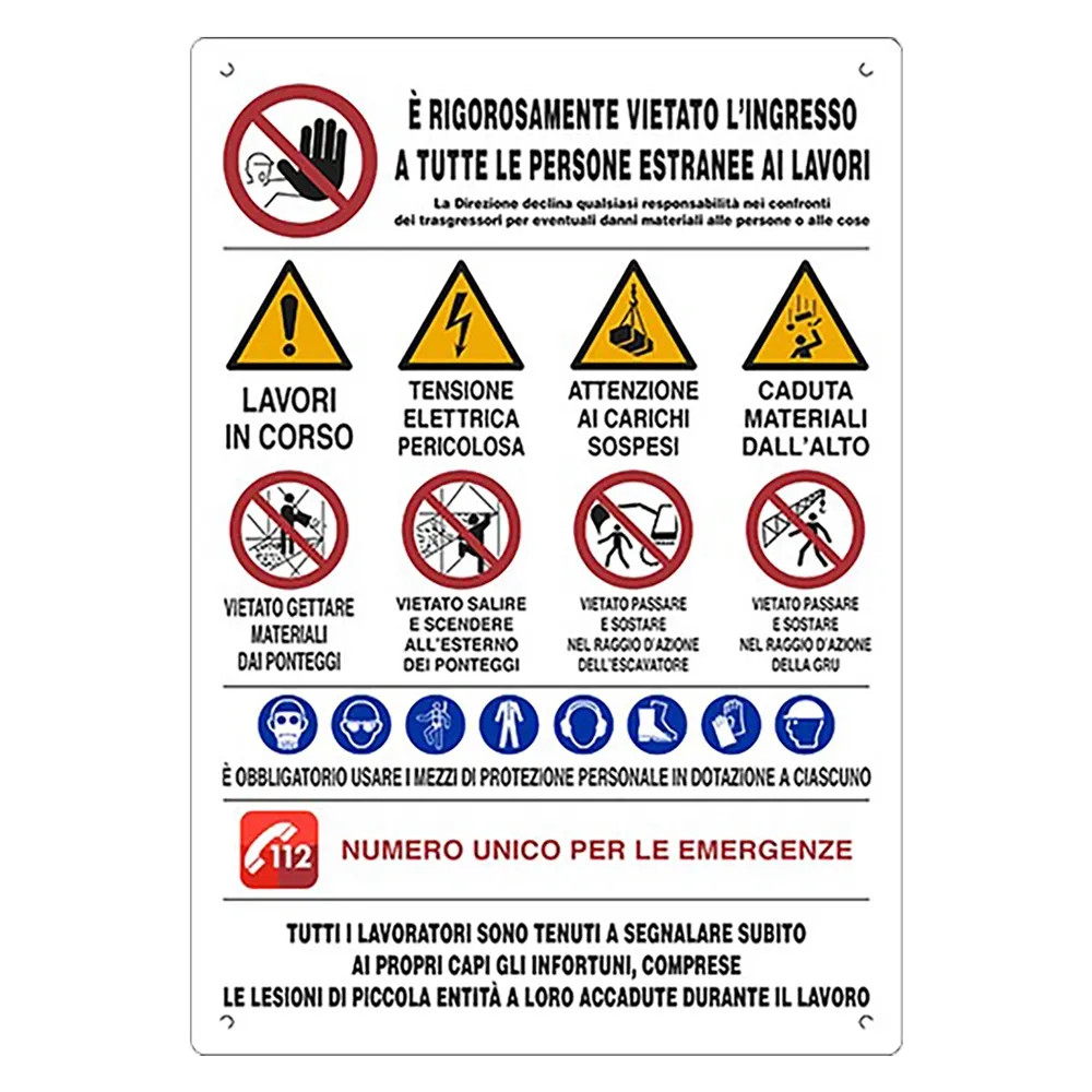 CARTELLO 20 SIMBOLI PER CANTIERE - EUROSIGNALS - Vista Principale