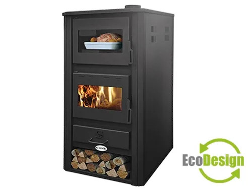 STUFA A LEGNA KAICCO IDRO CON FORNO ANTRACITE - K-LINE