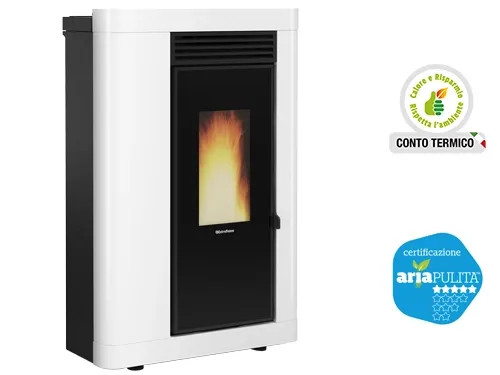 STUFA A PELLET ANNABELLA PLUS 5.0 CANALIZZATA BIANCA - NORDICA EXTRAFLAME - Vista Principale
