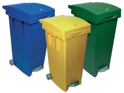 BIDONI QUADRI C/RUOT.+PEDAL.LT.80 GIALLI - Senza Marca - Vista Principale
