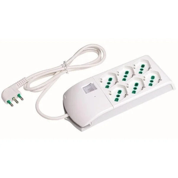 MULTIPRESE BRIXO 6POSTI SCHUKO/BIPASSO - Senza Marca - Vista Principale