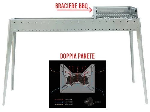 SPIEDO GRILL INOX EL GAUCHO COMBI - Senza Marca - Vista Principale