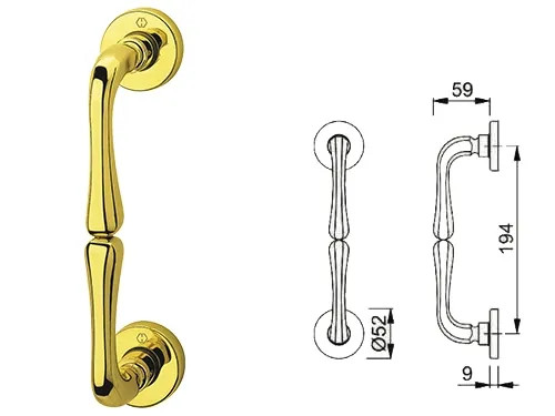 MANIGLIONI HOPPE OTTONE M439/42 - Senza Marca - Vista Principale