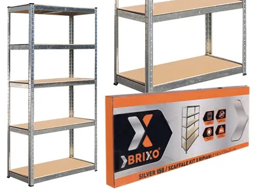SCAFFALI KIT BRIXO H.180 SILVER - Senza Marca - Vista Principale