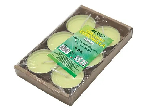 CANDELE CITRONELLA TEALIGHT MAXI CF.6 PZ - Senza Marca - Vista Principale