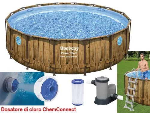 PISCINE TONDE CON TELAIO RATTAN 56725 - BESTWAY