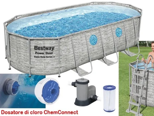 PISCINE OVALI STEEL SET VISTA 56716 - BESTWAY - Vista Principale