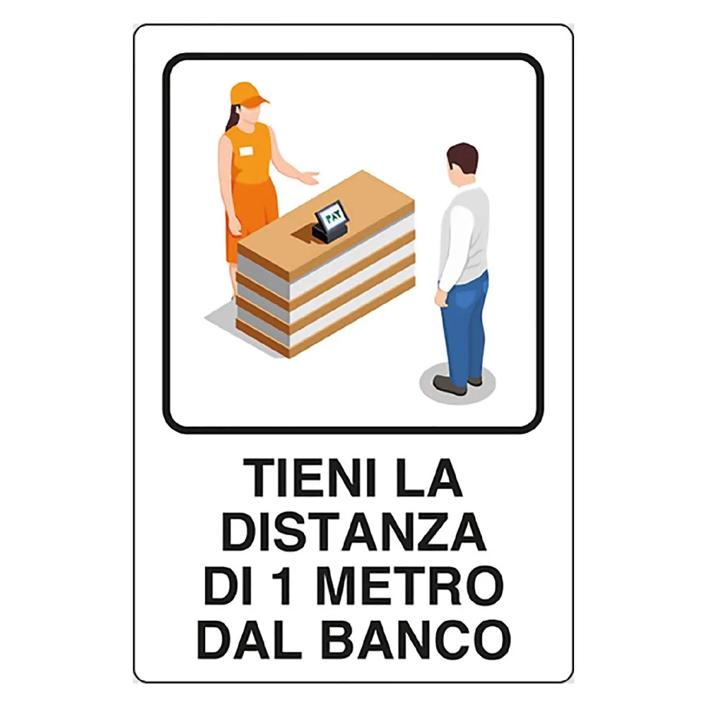 CARTELLO 'TIENI DISTANZA 1 METRO' - Senza Marca - Vista Principale