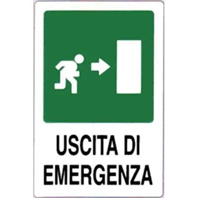 TARGA SEGNALETICA USCITA EMERGENZA DX - GENERICA - Vista Principale