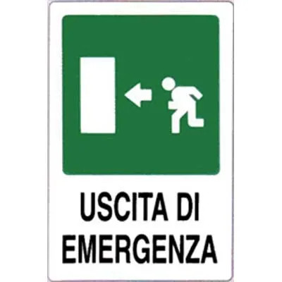 TARGA SEGNALETICA USCITA EMERGENZA SX - GENERICA - Vista Principale