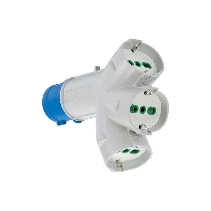 ADATTATORE TRIPLO SPINA BLU-16A+3 SCHUKO FME - FANTON - Vista Principale