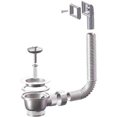 PILETTA MINIBASKET LAVELLO INOX + TROPPO PIENO - GENERICA - Vista Principale