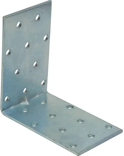PIASTRA PER TRAVI PIEGATA 60X60MM L 50MM NERVATA ZINCATA BIANCO - Senza Marca - Vista Principale