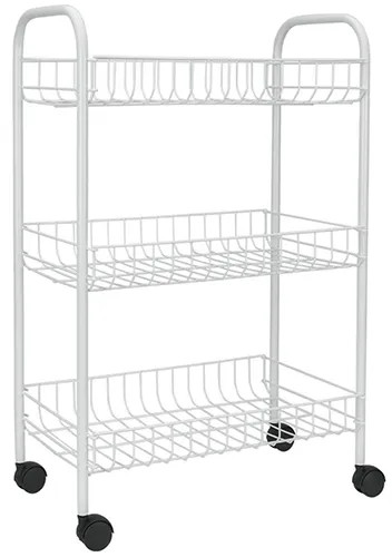 SCAFFALETTO 3 PIANI ACCIAIO BIANCO METALTEX IBIZA - Senza Marca - Vista Principale