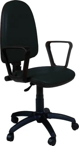 SEDIA UFFICIO CON BRACCIOLI THEMA ECOPELLE NERO IGNIFUGA - Senza Marca - Vista Principale