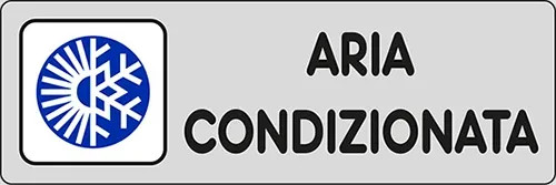 SEGNALETICA ADESIVA ARGENTO 'ARIA CONDIZIONATA' - STAMPLAST