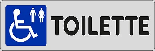 SEGNALETICA ADESIVA ARGENTO TOILETTE DISABILE - STAMPLAST - Vista Principale