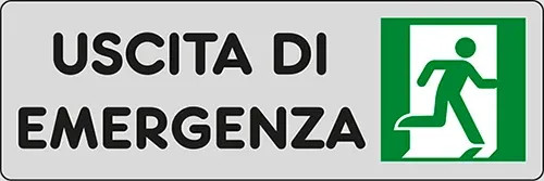 SEGNALETICA ADESIVA ARGENTO USCIITA DI EMERGENZA DX - STAMPLAST - Vista Principale