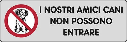 SEGNALETICA ADESIVA ARGENTO "I NOSTRI AMICI CANI" - STAMPLAST - Vista Principale