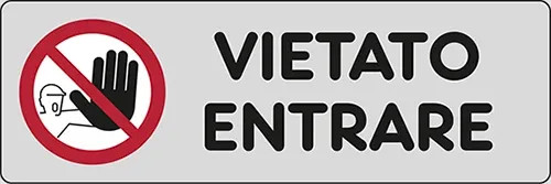 SEGNALETICA ADESIVA ARGENTO VIETATO L'INGRESSO - STAMPLAST - Vista Principale