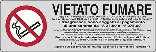 SEGNALETICA ADESIVA ARGENTO "VIETATO FUMARE" - STAMPLAST - Vista Principale