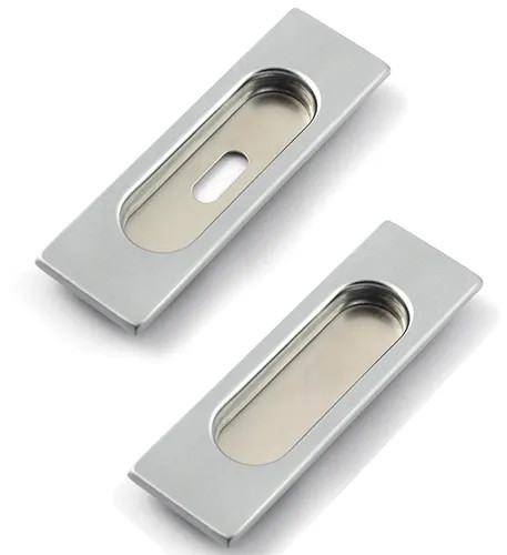 MANIGLIA INCASSO RETTANGOLARE 123X37MM CROMO SATINATA - VI.TEL. - Vista Principale