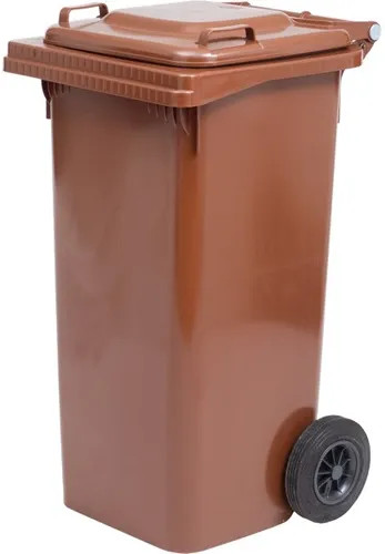 BIDONE X RIFIUTI C/RUOTE 120LT MARRONE - ICS - Vista Principale