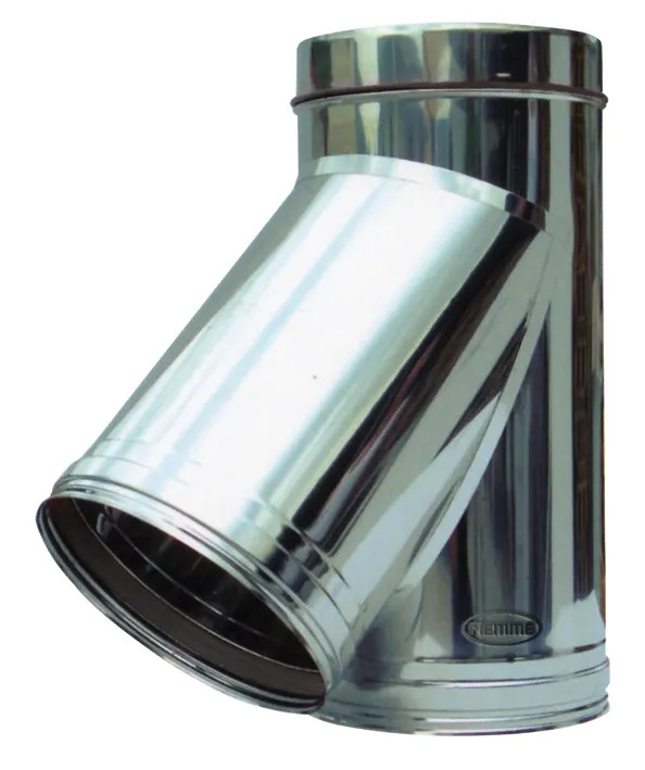 RACCORDO 45° PER CANNA FUMARIA ACCIAIO INOX - Senza Marca - Vista Principale