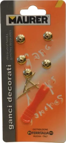 GANCI PER QUADRI TONDINO ORO PICCOLO MAURER - CF. BLISTER - MAURER - Vista Principale