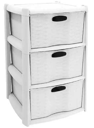 CASSETTIERA RATTAN BIANCO - DUPLAST - Vista Principale