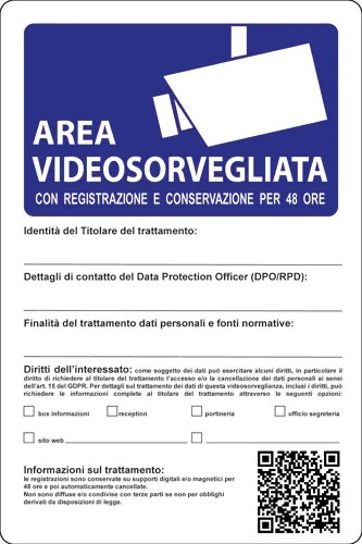 SEGNALETICA D'INFORMAZIONE AREA VIDEO SORVEGLIATA - STAMPLAST - Vista Principale