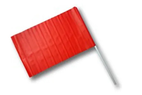 BANDIERA SEGNALETICA IN PVC ROSSA DOUBLE FACE MANICO PLASTICA - Senza Marca - Vista Principale