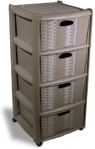 CASSETTIERA RATTAN CORTECCIA MET - DUPLAST - Vista Principale