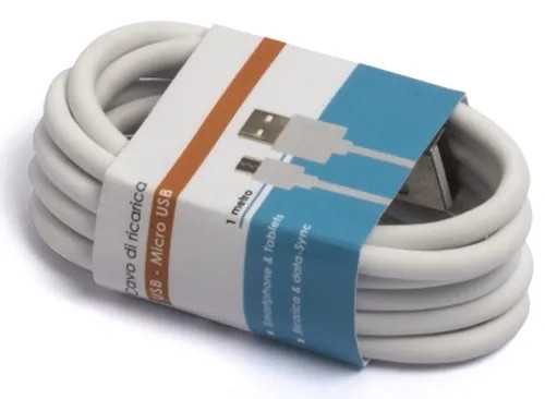 CAVO SMARTPHONE MICRO USB 1M 2A BIANCO BASIC - SF-SOLUTIONS - Vista Principale