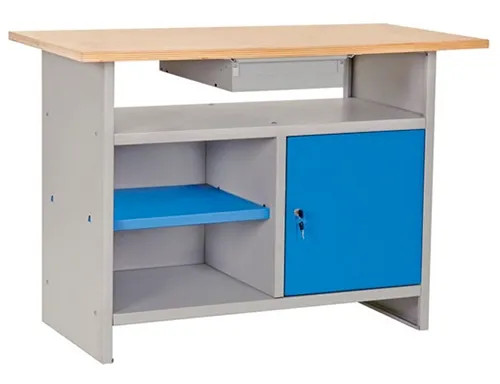 BANCO DA LAVORO METALLO PIANO LEGNO - ferma cassetto - Vista Principale