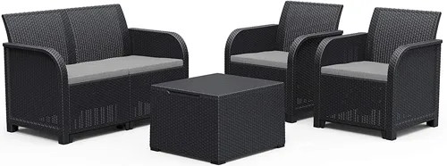 SALOTTO RESINA 2 POSTI GRAFITE KETER ROSALIE SET - KETER - Vista Principale