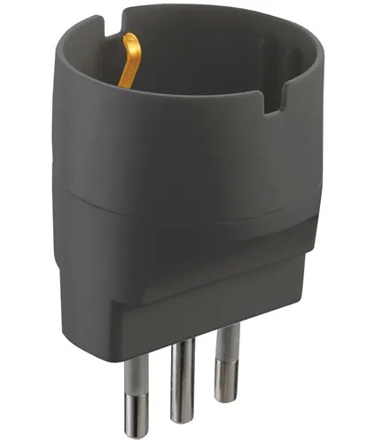 ADATTATORE SEMPLICE SCHUKO GRIGIO - ELECTRALINE - Vista Principale