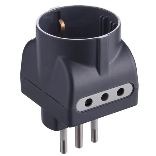 ADATTATORE TRIPLO SCHUKO 10A GRIGIO - ELECTRALINE - Vista Principale