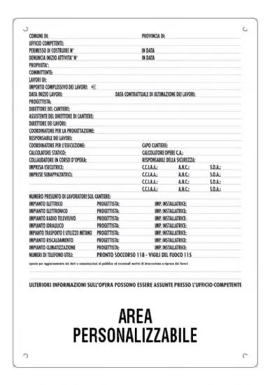 CARTELLO SEGNALETICA CANTIERE - STAMPLAST - Dettaglio 5