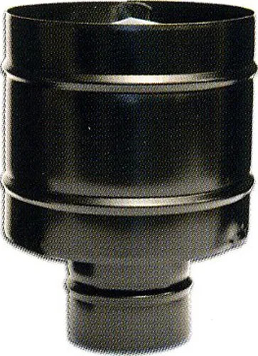 FUMAIOLO ANTIVENTO TUBO STUFA PELLET ACCIAIO INOX NERO - Senza Marca - Vista Principale
